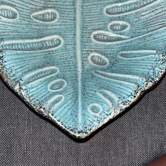 California Pottery Dip Bowl Mid-Century Aqua w/ Gold 7x7" Vtg Rare - Picture 3 of 6